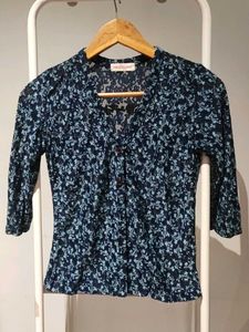 Chic Floral Mesh Button-Up Top