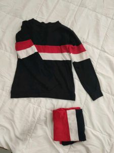 Sweatshirt + tee striped combo