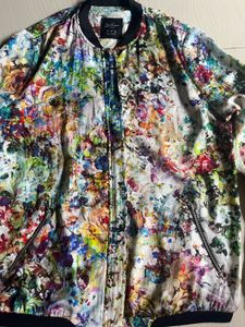 Zara Vibrant Floral Bomber Jacket