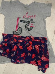 long t-shirt with lawer Night Dress