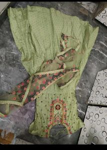 Stunning Green Embroidered Anarkali Gown