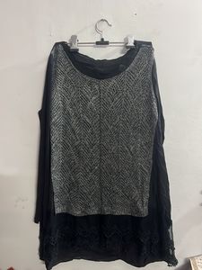 black top with croshet work