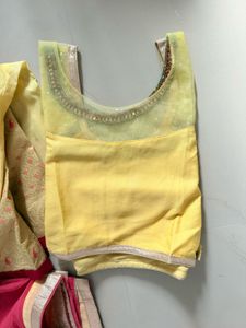 Yellow &amp; Pink Lehenga Choli Set