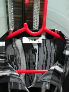 Stylish Abstract Print Button-Up Shirt