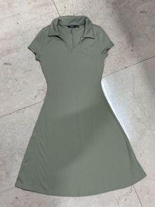 Sage Green Collared Dress