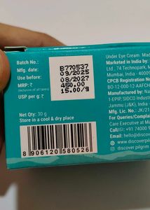 Pilgrim Korean White Lotus Under Eye Cream