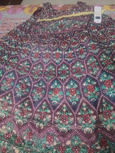 Multicolour Full Embroidery Lehenga .
