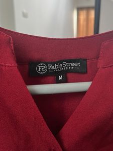 Red Button-Up Top