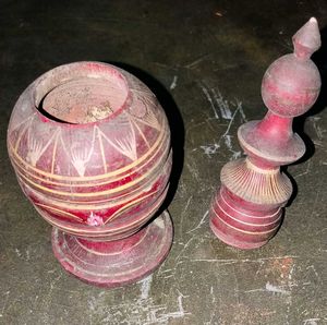 Antique Vintage Wooden Sindoor Dani (Gachkouto)