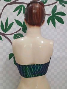 (700)Sparkly Green Tube Top
