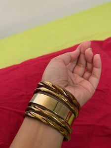 GLASS Gold Bangles SET OF 5