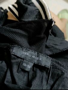 Vero Moda Black Short Sleeve Cotton Top