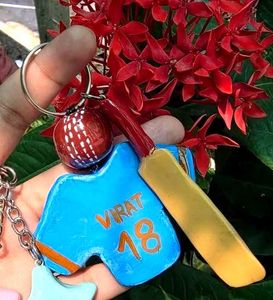 India Cricket Keychain