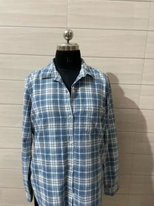 GAP Blue Plaid Sparkle Shirt