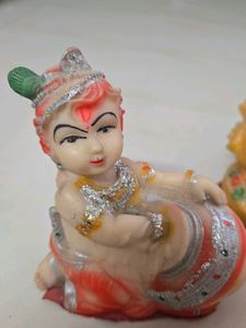 Decorative Krishna, Lion and Bird Idol
