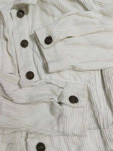 White Corduroy Cropped Jacket