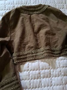 Embellished Brown Cropped Jacket
