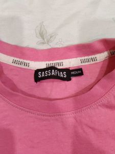 Pink Crop Top "LOVE" Heart Graphic Tee