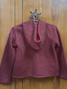 Maroon Hoodie with Logo Detail