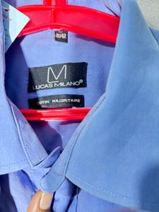 Men's Blue Classic Fit Dress Shirt