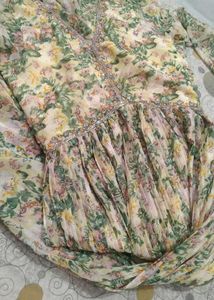 Floral Print Ethnic Gown