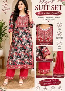 Elegant Embroidered Kurta Set with Dupatta