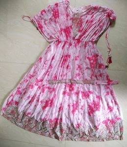 Designer Butterfly Sleeves Gown