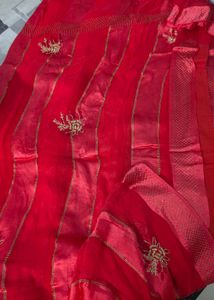 Elegant Red Designer Saree
