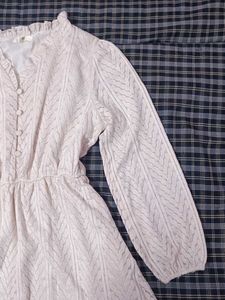 Off white A line lace dress