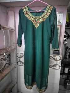 Embroidered Teal Kurta