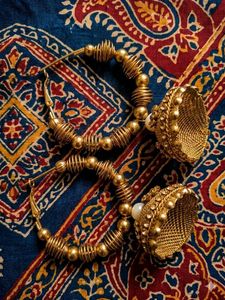 Elegant Gold Jhumka Hoop Earrings