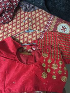 Stunning Red Embroidered Blouse