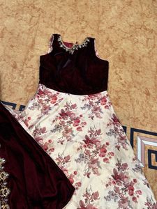 Elegant Floral Velvet Gown        pricedrop now