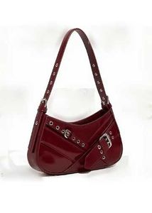 Burgundy Bag with Buckle Detail
