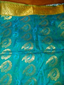 Stunning Teal Banarasi Silk Saree-only saree