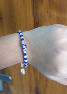 Blue &amp; White Beaded Bracelet