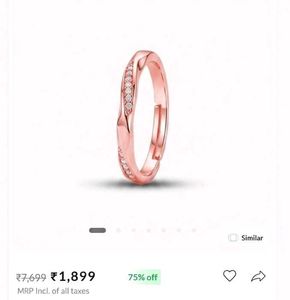 Rose Gold Diamond Ring 925 silver