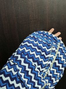 Blue Chevron Print Dupatta