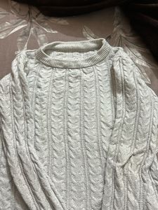 white Cable Knit Sweater