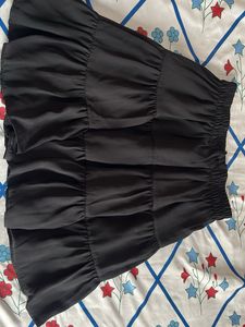 Black Tiered Mini Skirt