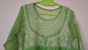 Green Embroidered Kurta