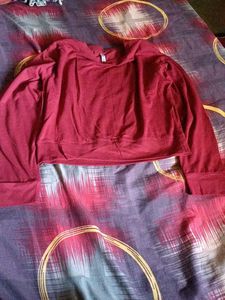 Navy Blue and maroon full sleevea top