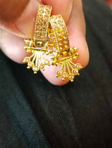 Elegant Gold-Tone Clip-On Earrings with Crystals