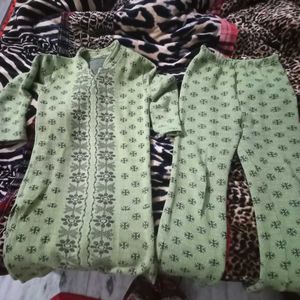 Woolen Kurti Plazo Set In New Condition