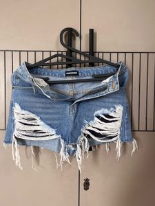 Distressed Denim Shorts