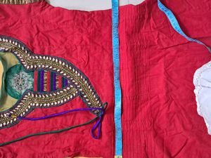 Red Embroidered Kurta