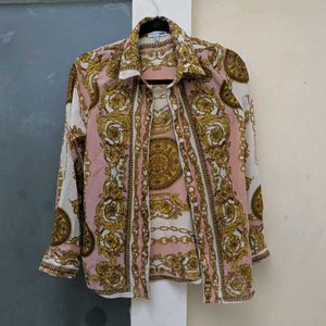 Fashion Nova Baroque Print Button-Up Shirt