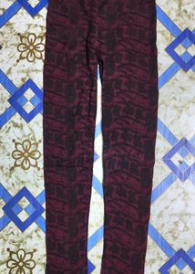 Maroon Patterned Leggings