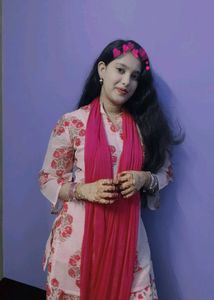 Beautiful Pink Floral Kurta Set large size
