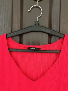 Only V Neck Hot Pink Top